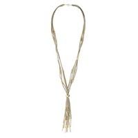 stone faux suede beads lariat necklace