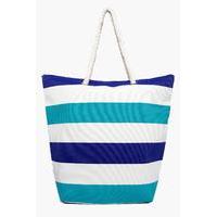 Stripe Beach Bag - blue