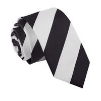 Striped Black & White Slim Tie