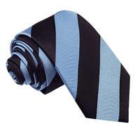 Striped Baby Blue & Black Slim Tie