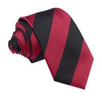 Striped Burgundy & Black Slim Tie