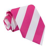 striped hot pink white tie