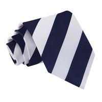 Striped Navy & White Tie
