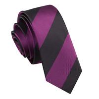 Striped Purple & Black Skinny Tie