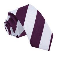 Striped Purple & White Slim Tie