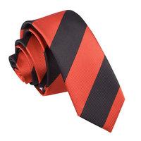 striped red black skinny tie