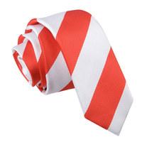 Striped Red & White Skinny Tie