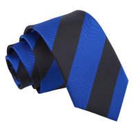 Striped Royal Blue & Black Slim Tie