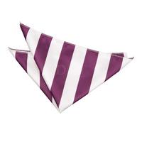 Striped Purple & White Handkerchief / Pocket Square
