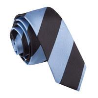 Striped Baby Blue & Black Skinny Tie