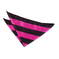 Striped Hot Pink & Black Handkerchief / Pocket Square