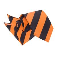 striped orange black tie 2 pc set