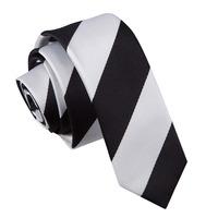 Striped Black & White Skinny Tie