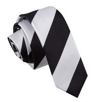 striped black white skinny tie