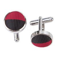 striped burgundy black cufflinks