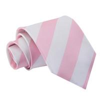 striped baby pink white tie