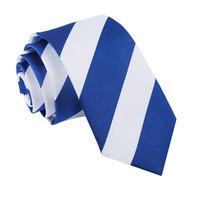 Striped Royal Blue & White Slim Tie