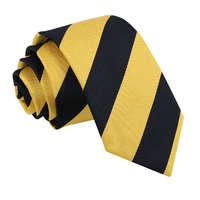 Striped Yellow & Black Slim Tie