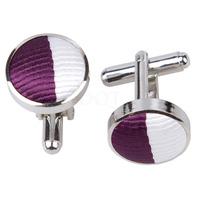 Striped Purple & White Cufflinks