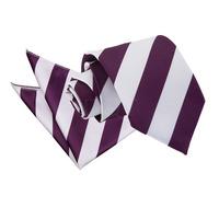 striped purple white tie 2 pc set