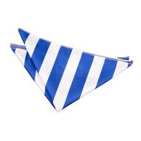 striped royal blue white handkerchief pocket square