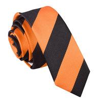 Striped Orange & Black Skinny Tie