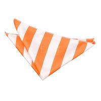 Striped Orange & White Handkerchief / Pocket Square