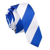 striped royal blue white skinny tie