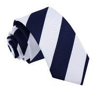 Striped Navy & White Slim Tie