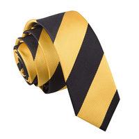 Striped Yellow & Black Skinny Tie