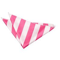 striped hot pink white handkerchief pocket square