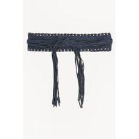 Studded Woven Tassel Belt