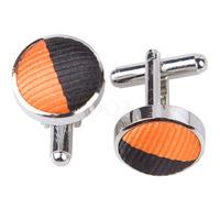 Striped Orange & Black Cufflinks