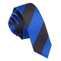 striped royal blue black skinny tie