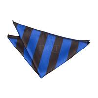 Striped Royal Blue & Black Handkerchief / Pocket Square