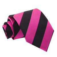 Striped Hot Pink & Black Tie