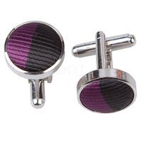 Striped Purple & Black Cufflinks