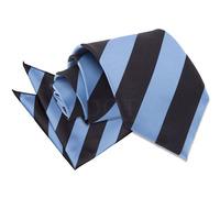 Striped Baby Blue & Black Tie 2 pc. Set
