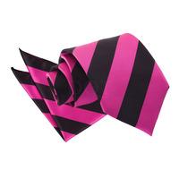 striped hot pink black tie 2 pc set