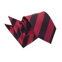 Striped Burgundy & Black Tie 2 pc. Set