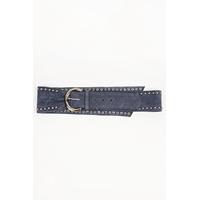 studded trim suedette belt