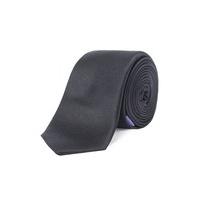 studio black slim plain silk tie 0 black