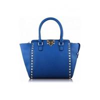 Studded Blue Pyramid Tote Bag