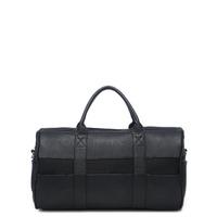 STRONGER BLACK FAUX LEATHER DUFFLE GYM BAG