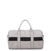 stronger concrete grey faux leather duffle gym bag