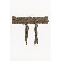 Studded Woven Tassel Belt