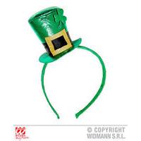 st particks day green mini top hat headband