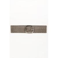 Studded Trim Velveteen Belt