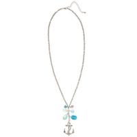 Strass Anchor Necklace With Charms