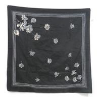 St Michael Vintage Dark Pebble Grey Floral Scarf